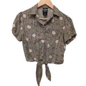 Her Universe Studio Ghibli My Neighbor Totoro Acorn Tie-Front‎ Button-Up Shirt